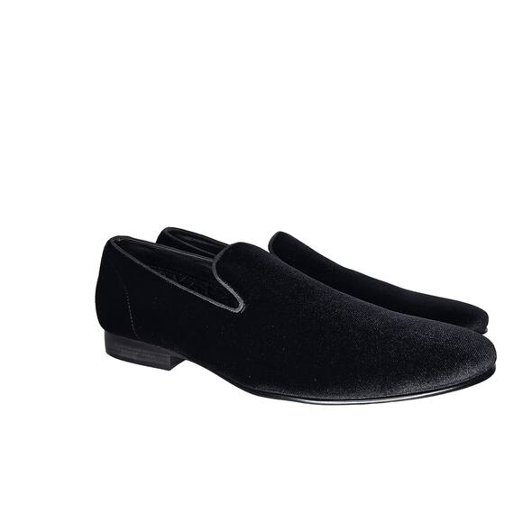 Steve Madden Laight Velvet Slip On Loafers Men Size 8.5 Black 099085 New in Box - Picture 1 of 6